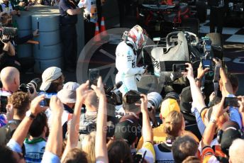 World © Octane Photographic Ltd. Formula 1 – Australian GP Parc Ferme. Mercedes AMG Petronas Motorsport AMG F1 W10 EQ Power+ - Lewis Hamilton. Melbourne, Australia. Sunday 17th March 2019.