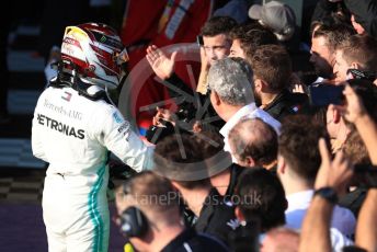 World © Octane Photographic Ltd. Formula 1 – Australian GP Parc Ferme. Mercedes AMG Petronas Motorsport AMG F1 W10 EQ Power+ - Lewis Hamilton. Melbourne, Australia. Sunday 17th March 2019.