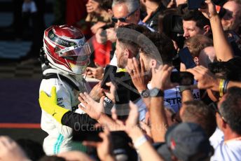 World © Octane Photographic Ltd. Formula 1 – Australian GP Parc Ferme. Mercedes AMG Petronas Motorsport AMG F1 W10 EQ Power+ - Lewis Hamilton. Melbourne, Australia. Sunday 17th March 2019.