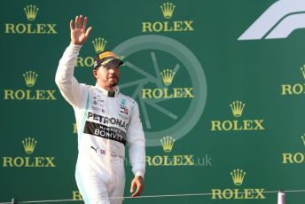 World © Octane Photographic Ltd. Formula 1 – Australian GP Podium. Mercedes AMG Petronas Motorsport AMG F1 W10 EQ Power+ - Lewis Hamilton. Melbourne, Australia. Sunday 17th March 2019.