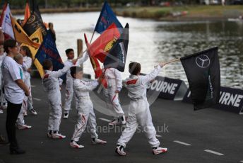 World © Octane Photographic Ltd. Formula 1 – Australian GP. F1 Kids with team flags. F1 Season launch, Melbourne, Australia. Wednesday 13th March 2019.