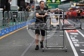 World © Octane Photographic Ltd. Formula 1 – Australian GP Pitlane. Rich Energy Haas F1 Team VF19 – Kevin Magnussen's front wing. Friday 15th Melbourne, Australia. Friday 15th March 2019.