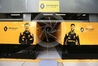 World © Octane Photographic Ltd. Formula 1 – Australian GP Pitlane. Renault Sport F1 Team garage entrance– Daniel Ricciardo. Friday 15th Melbourne, Australia. Friday 15th March 2019.