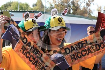 World © Octane Photographic Ltd. Formula 1 – Australian GP Paddock. Daniel Ricciardo fans. Saturday 16th Melbourne, Australia. Saturday 16th March 2019.