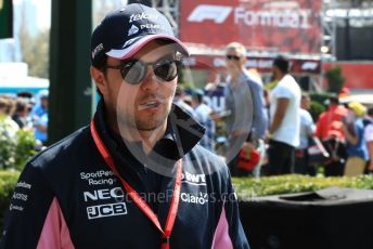 World © Octane Photographic Ltd. Formula 1 – Australian GP Paddock. SportPesa Racing Point RP19 - Sergio Perez. Saturday 16th Melbourne, Australia. Saturday 16th March 2019.