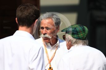 World © Octane Photographic Ltd. Formula 1 - Australian GP - Paddock. Chase Carey - Chief Executive Officer of the Formula One Group and Sir Jackie Stewart. Albert Park, Melbourne, Australia. Sunday 17th March 2019
