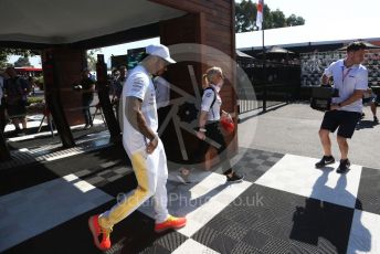 World © Octane Photographic Ltd. Formula 1 – Australian GP Paddock. Mercedes AMG Petronas Motorsport AMG F1 W10 EQ Power+ - Lewis Hamilton. Melbourne, Australia. Sunday 17th March 2019.