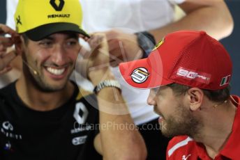 World © Octane Photographic Ltd. Formula 1 - Australian GP Thursday FIA Driver Press Conference. Renault Sport F1 Team RS19 – Daniel Ricciardo and Scuderia Ferrari SF90 – Sebastian Vettel. Thursday 14th Melbourne, Australia. Thursday 14th March 2019