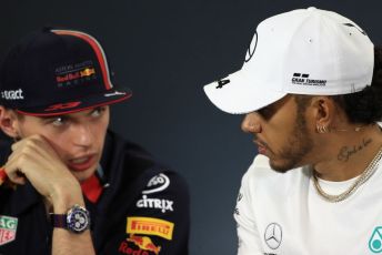 World © Octane Photographic Ltd. Formula 1 - Australian GP Thursday FIA Driver Press Conference. Aston Martin Red Bull Racing RB15 – Max Verstappen and Mercedes AMG Petronas Motorsport AMG F1 W10 EQ Power+ - Lewis Hamilton. Thursday 14th Melbourne, Australia. Thursday 14th March 2019