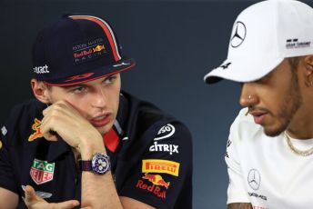 World © Octane Photographic Ltd. Formula 1 - Australian GP Thursday FIA Driver Press Conference. Aston Martin Red Bull Racing RB15 – Max Verstappen and Mercedes AMG Petronas Motorsport AMG F1 W10 EQ Power+ - Lewis Hamilton. Thursday 14th Melbourne, Australia. Thursday 14th March 2019