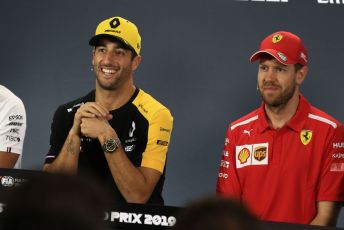 World © Octane Photographic Ltd. Formula 1 - Australian GP Thursday FIA Driver Press Conference. Renault Sport F1 Team RS19 – Daniel Ricciardo, and Scuderia Ferrari SF90 – Sebastian Vettel. Thursday 14th Melbourne, Australia. Thursday 14th March 2019