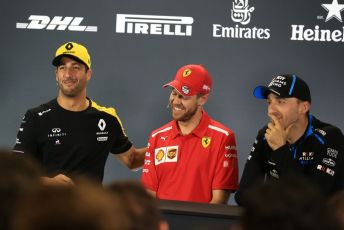 World © Octane Photographic Ltd. Formula 1 - Australian GP Thursday FIA Driver Press Conference. Renault Sport F1 Team RS19 – Daniel Ricciardo, Scuderia Ferrari SF90 – Sebastian Vettel and ROKiT Williams Racing – Robert Kubica. Thursday 14th Melbourne, Australia. Thursday 14th March 2019