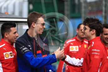 World © Octane Photographic Ltd. Formula 1 – Australian GP. Scuderia Ferrari SF90 – Charles Leclerc and Scuderia Toro Rosso STR14 – Daniil Kvyat. Albert Park, Melbourne, Australia. Wednesday 13th March 2019.