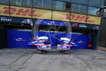 World © Octane Photographic Ltd. Formula 1 – Australian GP. Scuderia Toro Rosso STR14 – Daniil Kvyat and Alexander Albon. Albert Park, Melbourne, Australia. Wednesday 13th March 2019.