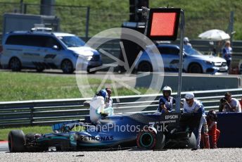 World © Octane Photographic Ltd. Formula 1 – Austrian GP - Practice 2. Mercedes AMG Petronas Motorsport AMG F1 W10 EQ Power+ - Valtteri Bottas crashes at Turn 6. Red Bull Ring, Spielberg, Styria, Austria. Friday 28th June 2019.