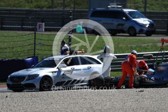 World © Octane Photographic Ltd. Formula 1 – Austrian GP - Practice 2. Mercedes AMG Petronas Motorsport AMG F1 W10 EQ Power+ - Valtteri Bottas crashes at Turn 6. Red Bull Ring, Spielberg, Styria, Austria. Friday 28th June 2019.