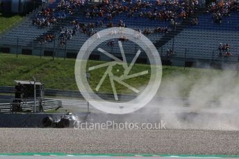 World © Octane Photographic Ltd. Formula 1 – Austrian GP - Practice 2. Mercedes AMG Petronas Motorsport AMG F1 W10 EQ Power+ - Valtteri Bottas crashes at Turn 6. Red Bull Ring, Spielberg, Styria, Austria. Friday 28th June 2019.