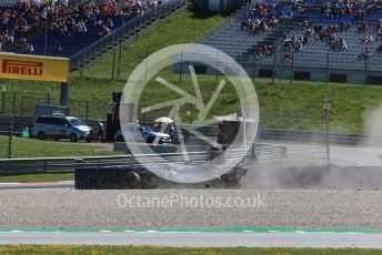 World © Octane Photographic Ltd. Formula 1 – Austrian GP - Practice 2. Mercedes AMG Petronas Motorsport AMG F1 W10 EQ Power+ - Valtteri Bottas crashes at Turn 6. Red Bull Ring, Spielberg, Styria, Austria. Friday 28th June 2019.