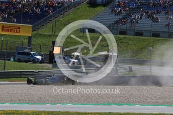 World © Octane Photographic Ltd. Formula 1 – Austrian GP - Practice 2. Mercedes AMG Petronas Motorsport AMG F1 W10 EQ Power+ - Valtteri Bottas crashes at Turn 6. Red Bull Ring, Spielberg, Styria, Austria. Friday 28th June 2019.