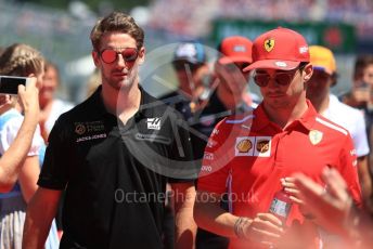 World © Octane Photographic Ltd. Formula 1 – Austrian GP - Drivers Parade. Scuderia Ferrari SF90 – Charles Leclerc and Rich Energy Haas F1 Team VF19 – Romain Grosjean. Red Bull Ring, Spielberg, Styria, Austria. Sunday 30th June 2019