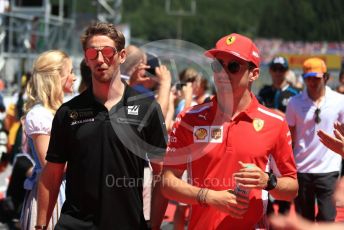 World © Octane Photographic Ltd. Formula 1 – Austrian GP - Drivers Parade. Scuderia Ferrari SF90 – Charles Leclerc and Rich Energy Haas F1 Team VF19 – Romain Grosjean. Red Bull Ring, Spielberg, Styria, Austria. Sunday 30th June 2019