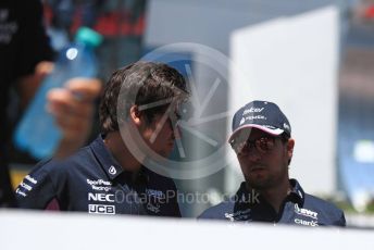 World © Octane Photographic Ltd. Formula 1 – Austrian GP - Drivers Parade. SportPesa Racing Point RP19 - Sergio Perez and Lance Stroll. Red Bull Ring, Spielberg, Styria, Austria. Sunday 30th June 2019