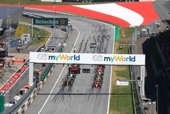 World © Octane Photographic Ltd. Formula 1 – Austrian GP - Race. Scuderia Ferrari SF90 – Charles Leclerc leads race start. Red Bull Ring, Spielberg, Styria, Austria. Sunday 30th June 2019