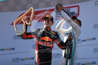 World © Octane Photographic Ltd. Formula 1 – Austrian GP - Podium. Aston Martin Red Bull Racing RB15 – Max Verstappen. Red Bull Ring, Spielberg, Styria, Austria. Sunday 30th June 2019