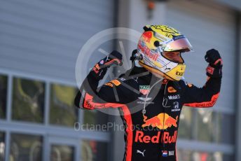 World © Octane Photographic Ltd. Formula 1 – Austrian GP - Podium. Aston Martin Red Bull Racing RB15 – Max Verstappen. Red Bull Ring, Spielberg, Styria, Austria. Sunday 30th June 2019