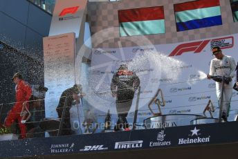 World © Octane Photographic Ltd. Formula 1 – Austrian GP - Podium. Aston Martin Red Bull Racing RB15 – Max Verstappen, Mercedes AMG Petronas Motorsport AMG F1 W10 EQ Power+ - Valtteri Bottas, Scuderia Ferrari SF90 – Charles Leclerc and Toyoharu Tanube - Honda Performance Development (HPD) Senior Manager. Red Bull Ring, Spielberg, Styria, Austria. Sunday 30th June 2019