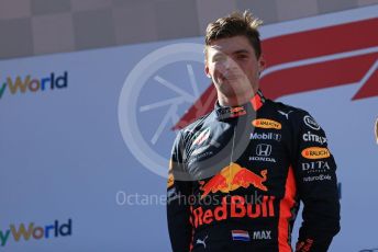 World © Octane Photographic Ltd. Formula 1 – Austrian GP - Podium. Aston Martin Red Bull Racing RB15 – Max Verstappen. Red Bull Ring, Spielberg, Styria, Austria. Sunday 30th June 2019