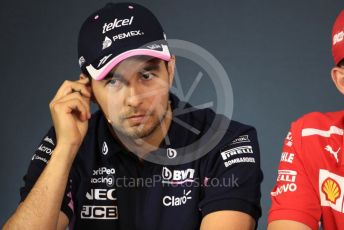 World © Octane Photographic Ltd. Formula 1 – Austrian GP - Paddock. FIA Drivers Press Conference. SportPesa Racing Point RP19 - Sergio Perez. Red Bull Ring, Spielberg, Styria, Austria. Thursday 27th June 2019.