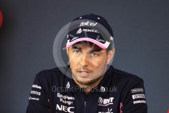 World © Octane Photographic Ltd. Formula 1 – Austrian GP - Paddock. FIA Drivers Press Conference. SportPesa Racing Point RP19 - Sergio Perez. Red Bull Ring, Spielberg, Styria, Austria. Thursday 27th June 2019.