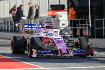 World © Octane Photographic Ltd. Formula 1 – Winter Testing - Test 1 - Day 1. SportPesa Racing Point RP19 - Sergio Perez. Circuit de Barcelona-Catalunya. Monday 18th February 2019.