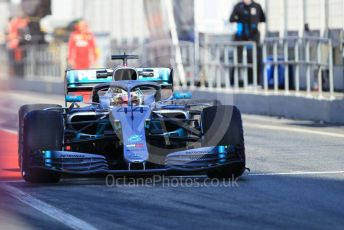 World © Octane Photographic Ltd. Formula 1 – Winter Testing - Test 1 - Day 1. Mercedes AMG Petronas Motorsport AMG F1 W10 EQ Power+ - Lewis Hamilton. Circuit de Barcelona-Catalunya. Monday 18th February 2019.
