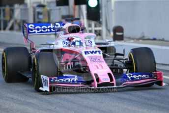 World © Octane Photographic Ltd. Formula 1 – Winter Testing - Test 1 - Day 1. SportPesa Racing Point RP19 - Sergio Perez. Circuit de Barcelona-Catalunya. Monday 18th February 2019.