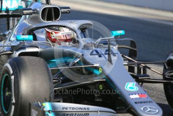 World © Octane Photographic Ltd. Formula 1 – Winter Testing - Test 1 - Day 1. Mercedes AMG Petronas Motorsport AMG F1 W10 EQ Power+ - Lewis Hamilton. Circuit de Barcelona-Catalunya. Monday 18th February 2019.