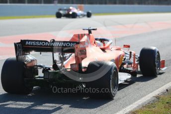 World © Octane Photographic Ltd. Formula 1 – Winter Testing - Test 1 - Day 1. Scuderia Ferrari SF90 – Sebastian Vettel and Alfa Romeo Racingm C38 – Kimi Raikkonen. Circuit de Barcelona-Catalunya. Monday 18th February 2019.