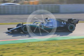 World © Octane Photographic Ltd. Formula 1 – Winter Testing - Test 1 - Day 1. Mercedes AMG Petronas Motorsport AMG F1 W10 EQ Power+ - Lewis Hamilton. Circuit de Barcelona-Catalunya. Monday 18th February 2019.