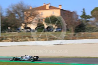 World © Octane Photographic Ltd. Formula 1 – Winter Testing - Test 1 - Day 1. Mercedes AMG Petronas Motorsport AMG F1 W10 EQ Power+ - Lewis Hamilton. Circuit de Barcelona-Catalunya. Monday 18th February 2019.