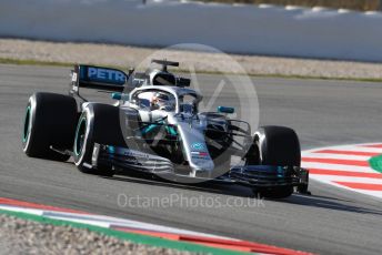 World © Octane Photographic Ltd. Formula 1 – Winter Testing - Test 1 - Day 1. Mercedes AMG Petronas Motorsport AMG F1 W10 EQ Power+ - Lewis Hamilton. Circuit de Barcelona-Catalunya. Monday 18th February 2019.