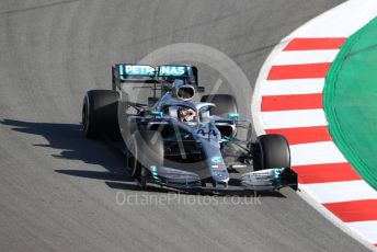 World © Octane Photographic Ltd. Formula 1 – Winter Testing - Test 1 - Day 1. Mercedes AMG Petronas Motorsport AMG F1 W10 EQ Power+ - Lewis Hamilton. Circuit de Barcelona-Catalunya. Monday 18th February 2019.