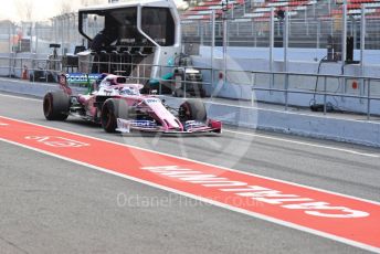World © Octane Photographic Ltd. Formula 1 – Winter Testing - Test 1 - Day 1. SportPesa Racing Point RP19 - Sergio Perez. Circuit de Barcelona-Catalunya. Monday 18th February 2019.