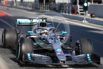 World © Octane Photographic Ltd. Formula 1 – Winter Testing - Test 1 - Day 1. Mercedes AMG Petronas Motorsport AMG F1 W10 EQ Power+ - Lewis Hamilton. Circuit de Barcelona-Catalunya. Monday 18th February 2019.