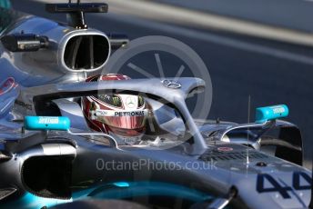 World © Octane Photographic Ltd. Formula 1 – Winter Testing - Test 1 - Day 1. Mercedes AMG Petronas Motorsport AMG F1 W10 EQ Power+ - Lewis Hamilton. Circuit de Barcelona-Catalunya. Monday 18th February 2019.