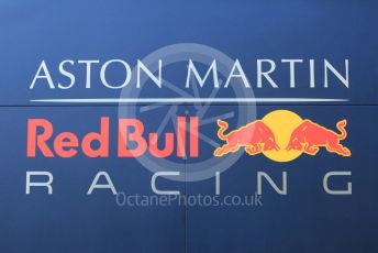 World © Octane Photographic Ltd. Formula 1 – Winter Testing - Test 1 - Day 1. Aston Martin Red Bull Racing logo. Circuit de Barcelona-Catalunya. Monday 18th February 2019.