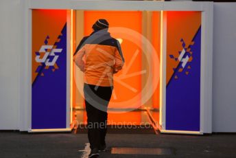 World © Octane Photographic Ltd. Formula 1 – Winter Testing - Test 1 - Day 1. McLaren garage entrance. Circuit de Barcelona-Catalunya. Monday 18th February 2019.