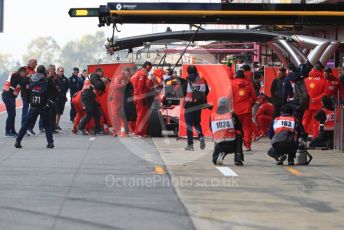 World © Octane Photographic Ltd. Formula 1 – Winter Testing - Test 1 - Day 2. The team try to hide Scuderia Ferrari SF90 – Charles Leclerc car from the waiting media. Circuit de Barcelona-Catalunya. Tuesday 19th February 2019.