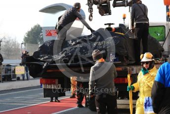 World © Octane Photographic Ltd. Formula 1 – Winter Testing - Test 1 - Day 4. McLaren MCL34 – Lando Norris car gets returned to the pit lane. Circuit de Barcelona-Catalunya. Thursday 21st February 2019.