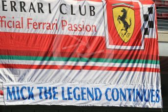 World © Octane Photographic Ltd. Formula 1 – Winter Testing - Test 2 - Day 2. Scuderia Ferrari Club flag, Mick Schumacher the legend continues. Circuit de Barcelona-Catalunya. Wednesday 27th February 2019.